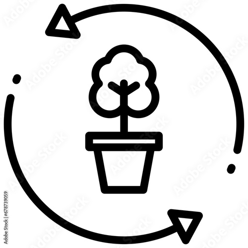 reforestation outline style icon