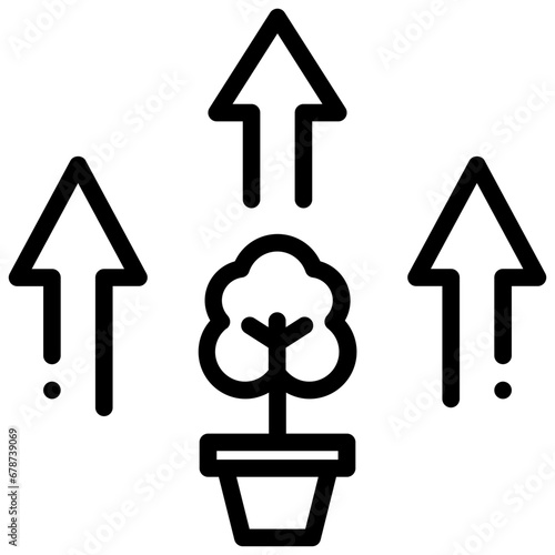 reforestation outline style icon