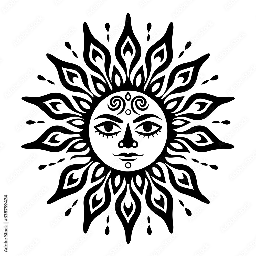 Celestial Magical Sun Vector Celestial Magical Sun Vector