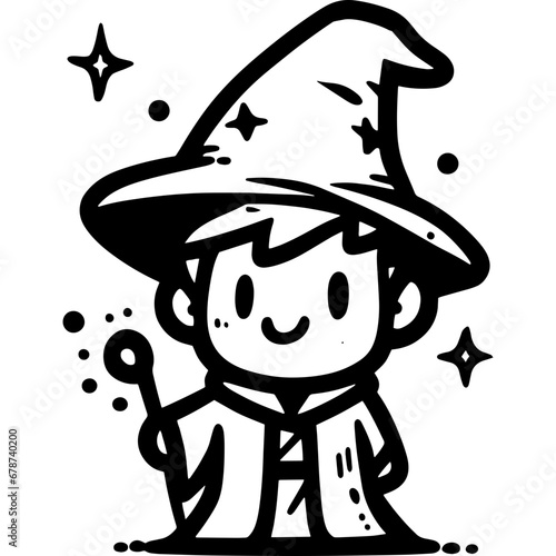 Wizard toddler icon hand drawn vector design illustration