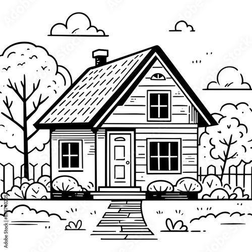 House icon hand drawn vector design illustration
