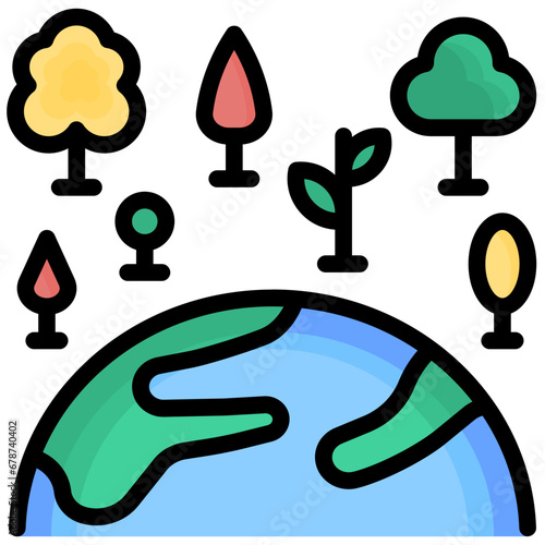 biodiversity filled outline style icon