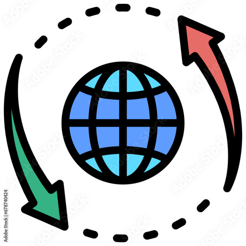 globalization filled outline style icon