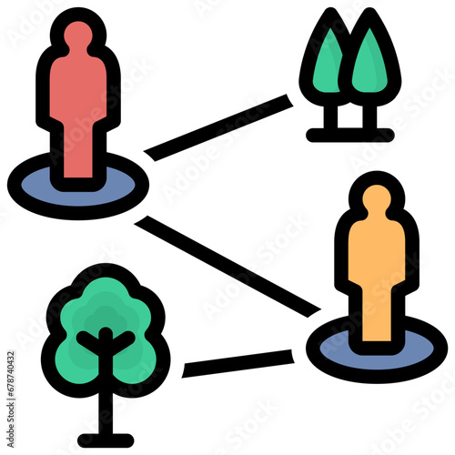 biodiversity filled outline style icon