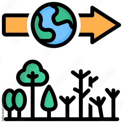 natural disaster filled outline style icon