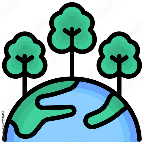 reforestation filled outline style icon