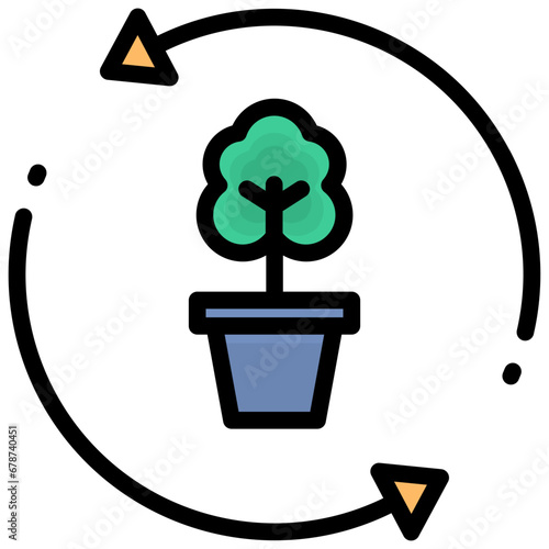 reforestation filled outline style icon