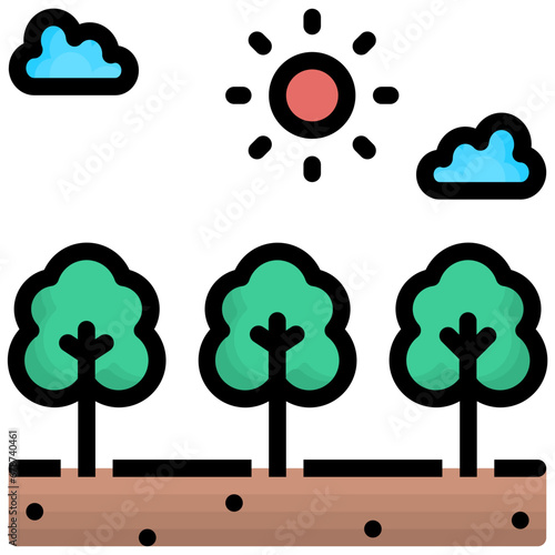 reforestation filled outline style icon