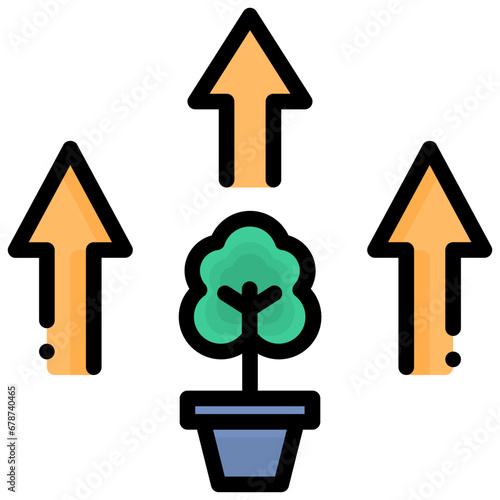 reforestation filled outline style icon