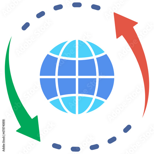 globalization flat style icon