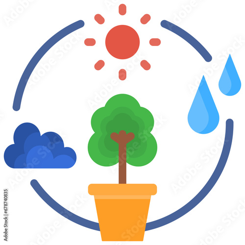 photosynthesis flat style icon