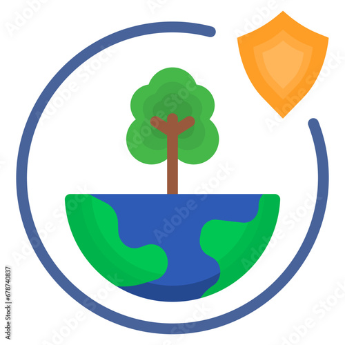 ozone layer flat style icon