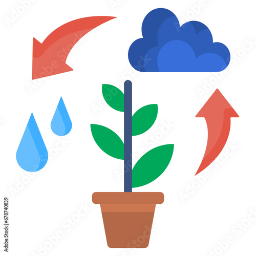 photosynthesis flat style icon