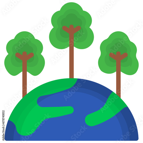 reforestation flat style icon