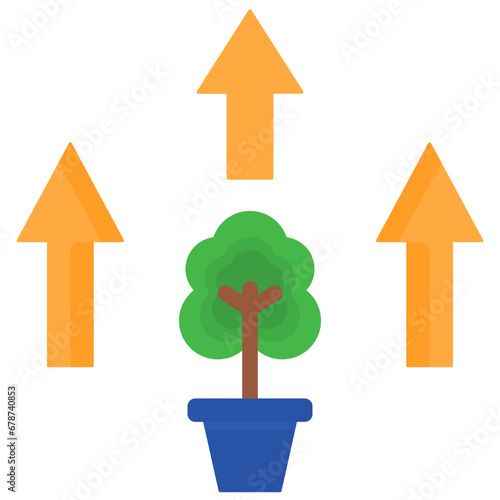 reforestation flat style icon