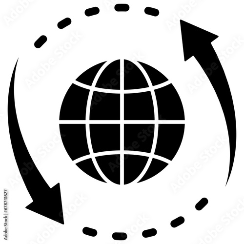 globalization glyph style icon