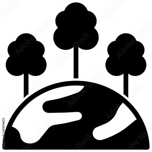 reforestation glyph style icon