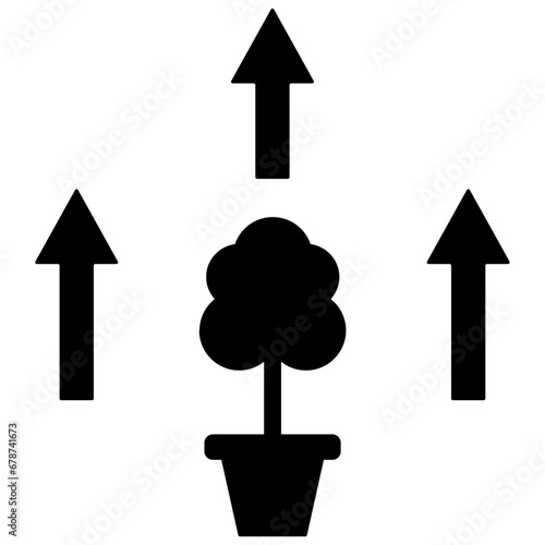 reforestation glyph style icon