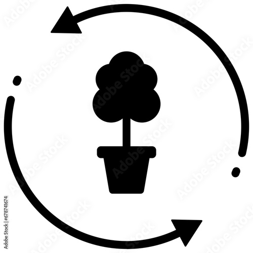 reforestation glyph style icon