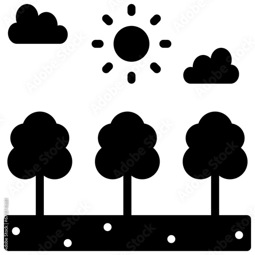 reforestation glyph style icon