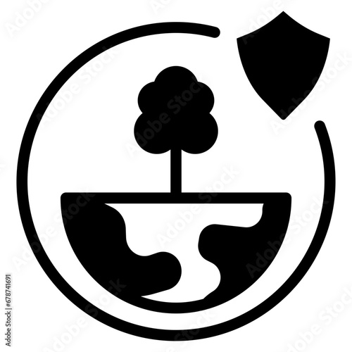 ozone layer glyph style icon