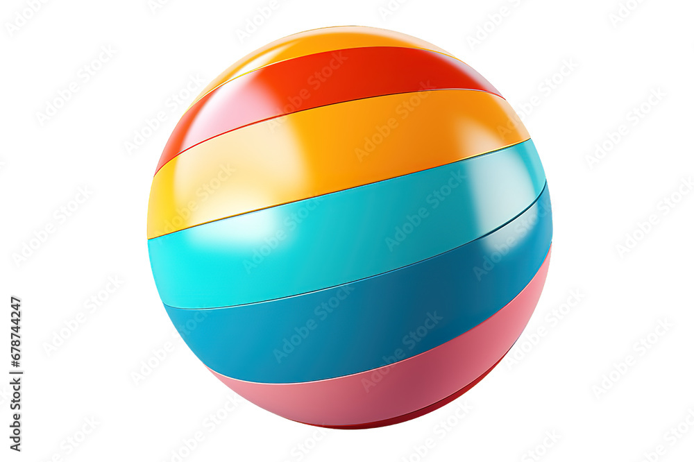 kids bright striped ball isolated on PNG Background. Generative Ai. kids bright striped ball isolated on PNG Background. Generative Ai.