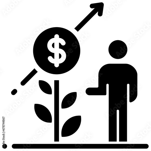 investor glyph style icon