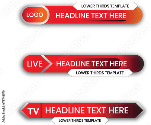 Vector lower third vector template lower thirds pack  vector banner template design photo