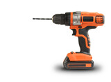 Cordless Orange power drill isolated on a white background