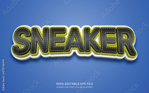 Sneaker 3D editable text style effect