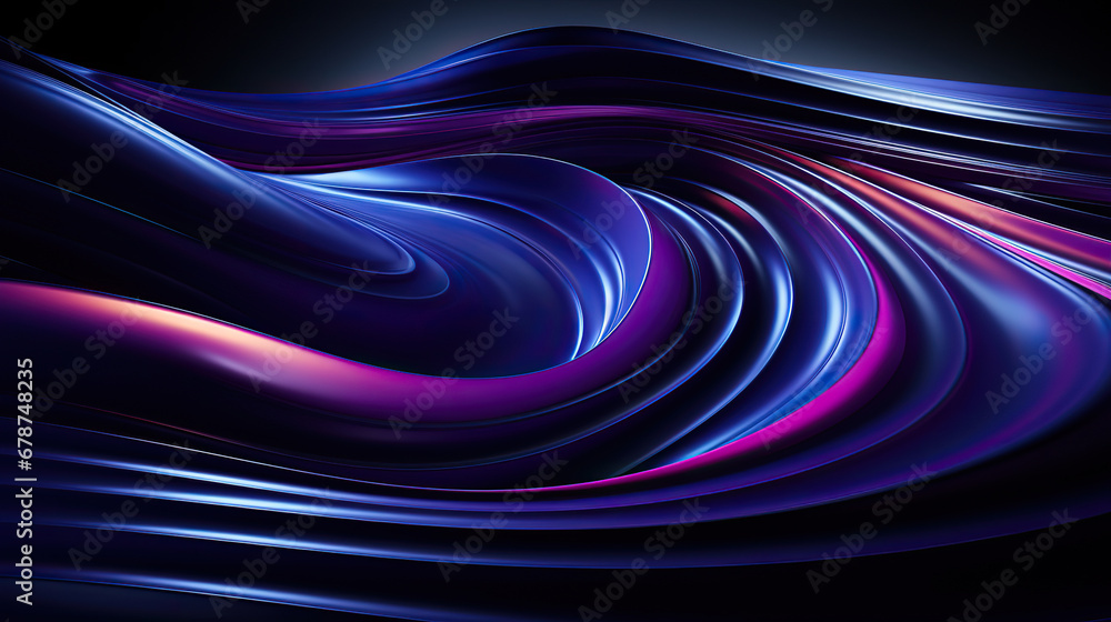 Fototapeta premium Neon Light Rings in a Futuristic City: A Sci-Fi Digital Artwork