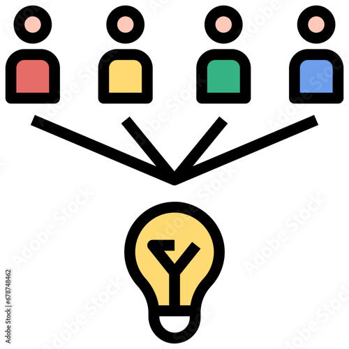 brainstorm filled outline style icon