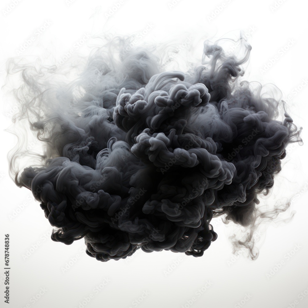 Black smoke isolated white background art cloud wavy air pollution texture, great to use for backgrounds, blogs, web, design, moving effects, decoration etc. Generative Ai Image Black smoke isolated white background art cloud wavy air pollution texture, great to use for backgrounds, blogs, web, design, moving effects, decoration etc. Generative Ai Image
