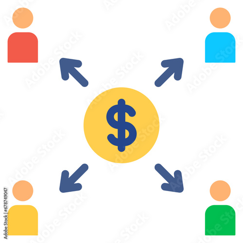 income distribution flat style icon