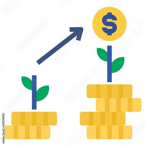 investment flat style icon
