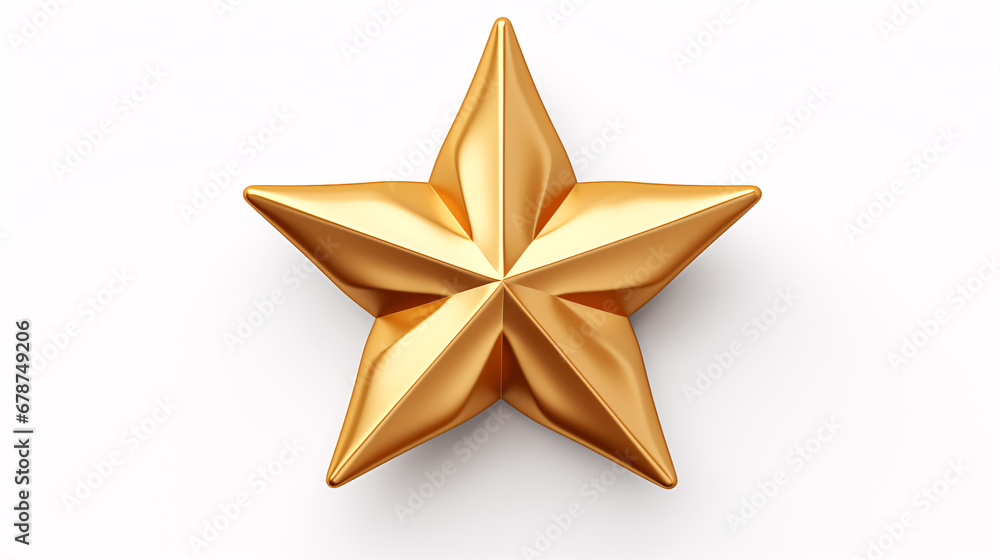 A glittering yellow star is isolated and presented in a close-up above view on a blank canvas. A glittering yellow star is isolated and presented in a close-up above view on a blank canvas.