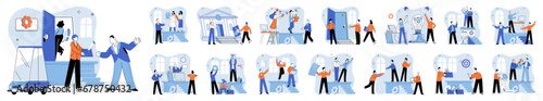 Crowdfunding. Vector illustration. Crowdfunding platforms reach wide audience potential supporters Financial support launches new products or services through crowdfunding Backers become part