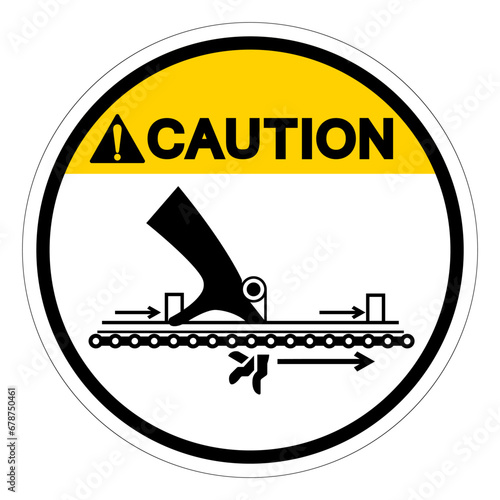Caution Moving Part Cause Injury Hazaed Symbol Sign, Vector Illustration, Isolate On White Background Label .EPS10 photo