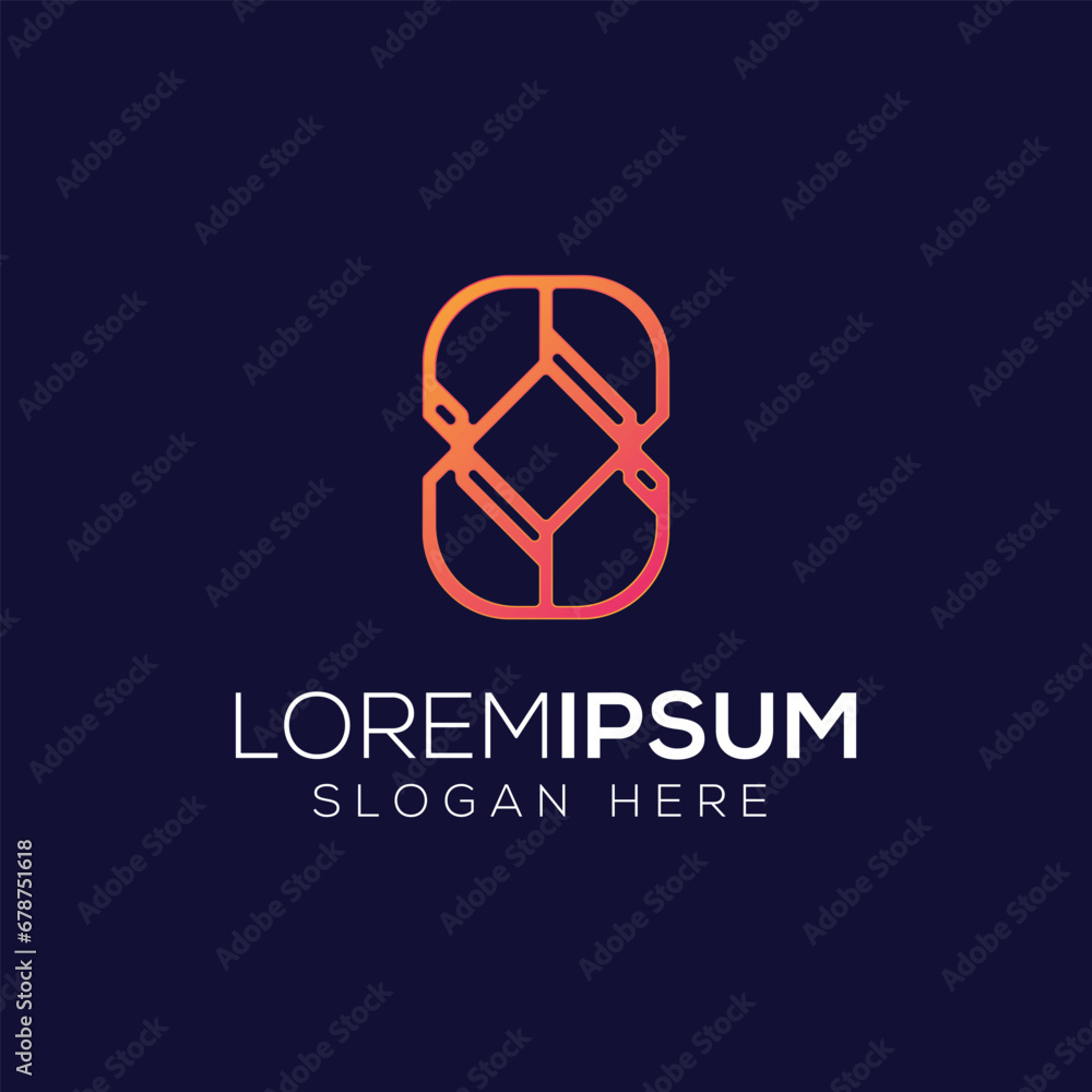 Geometric technology logo design concept Geometric technology logo design concept