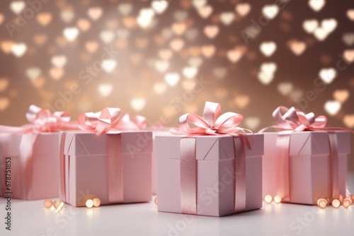 Pink giftbox festive celebration banner layout