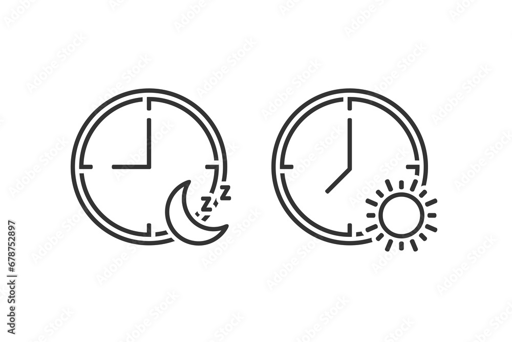 Time with moon and sun icon. Illustration vector Time with moon and sun icon. Illustration vector