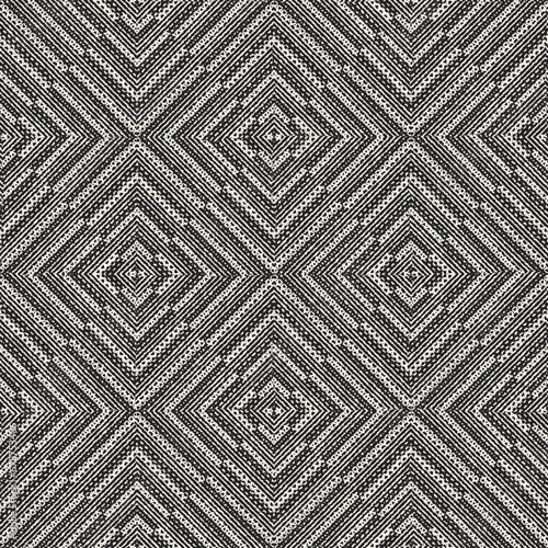 Monochrome Irregularly Textured Kaleidoscope Pattern