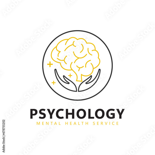 Mental health. Mind therapy psychology logo design