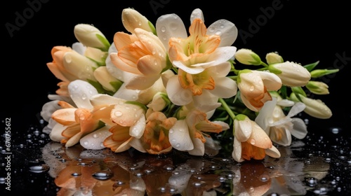 Beautiful Freesia Flowers. Spring Flowers. Freesia. Springtime Concept. Mothers Day Concept with a Copy Space. Valentine's Day. © John Martin