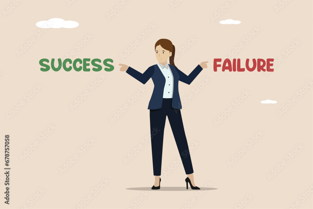 Chasing success, choosing the path of success or failure, businesswomen are confused about choosing the path of success or failure. Chasing success, choosing the path of success or failure, businesswomen are confused about choosing the path of success or failure.