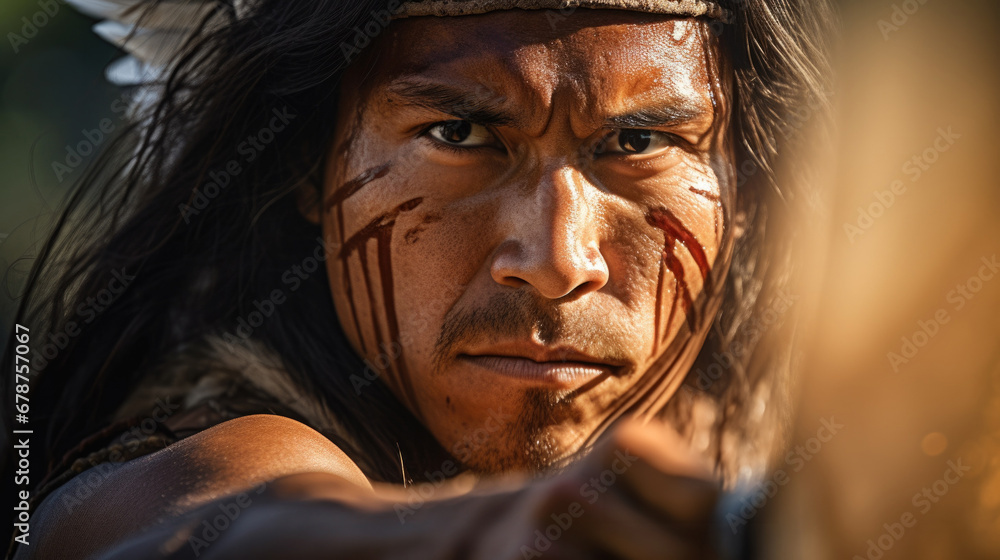 archer in the middle of a precise shot, concentration in their eyes generative ai archer in the middle of a precise shot, concentration in their eyes generative ai