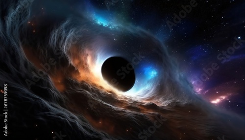 An abstract and creative digital illustration painting depicting an eye in space, offering a unique and imaginative perspective.