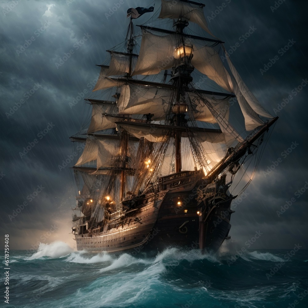 Fototapeta premium ship in the sea