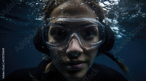 free diver exploring the depths generative ai