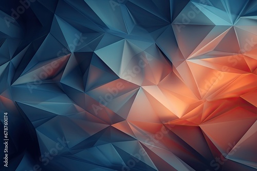 Abstract polygonal background. Triangular design for your business, Polygonal crystalline surface with muted gradient. Geometric 3d render, AI Generated photo